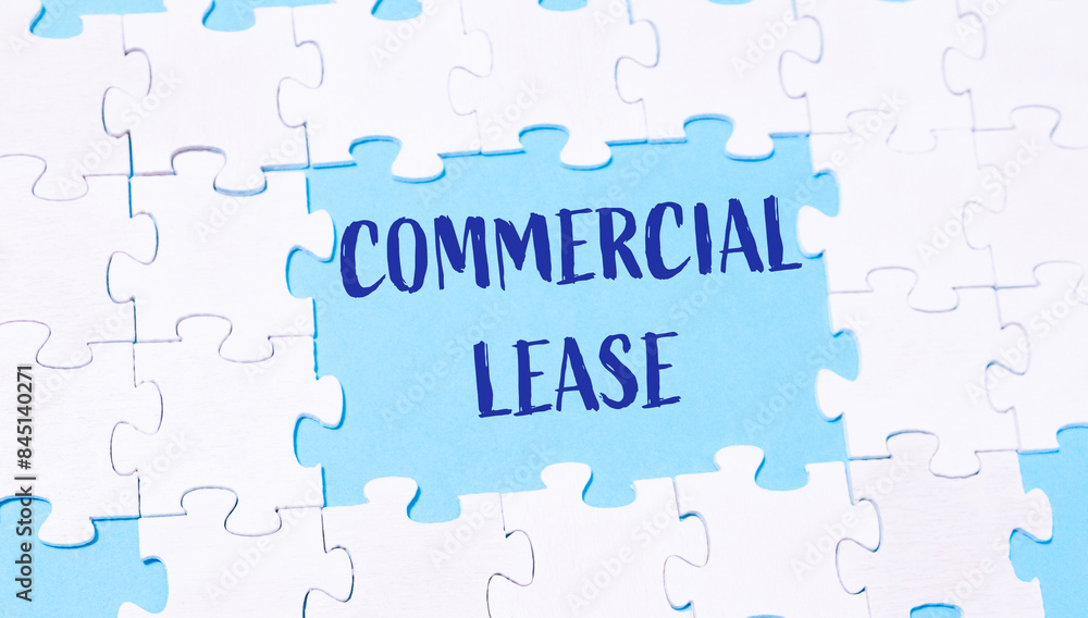Commercial Lease tesque on a blue background Commercial Lease tesque on a blue background