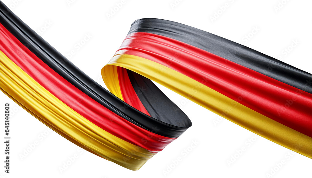 Realistic 3d rendering of german flag ribbon Realistic 3d rendering of german flag ribbon