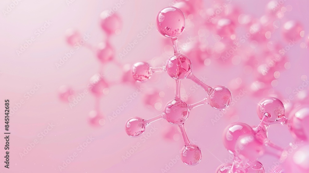 Phytol structural diagram and Sesquiterpene compound molecule scientific representation against pink backdrop Phytol structural diagram and Sesquiterpene compound molecule scientific representation against pink backdrop