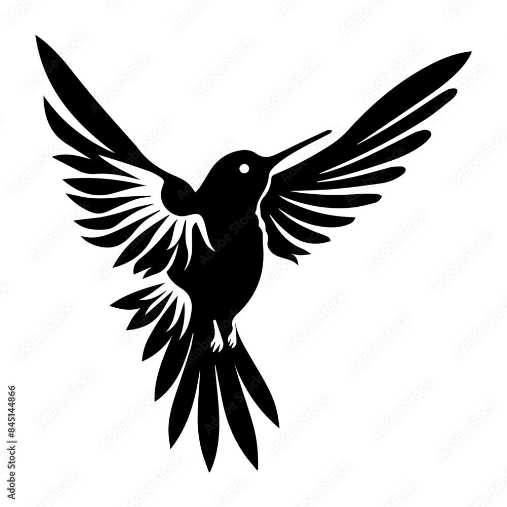 Obraz premium silhouette of a hummingbird with its wings spread out