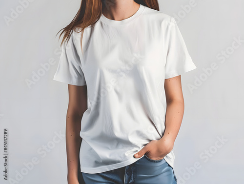 White female t-shirt mockup