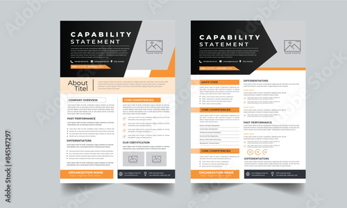 Capability Statement design template layout with 2 concept
