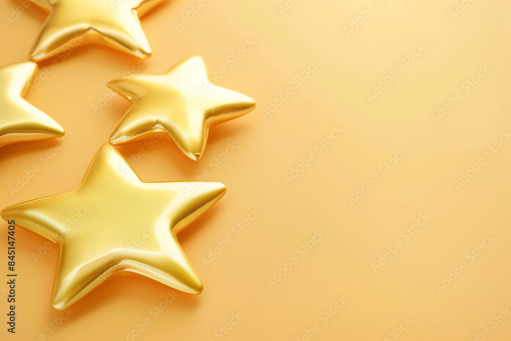 3d golden glossy stars. 3d golden glossy stars.