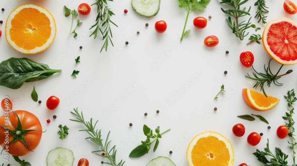 vegetables and fruits on a white background vegetables and fruits on a white background