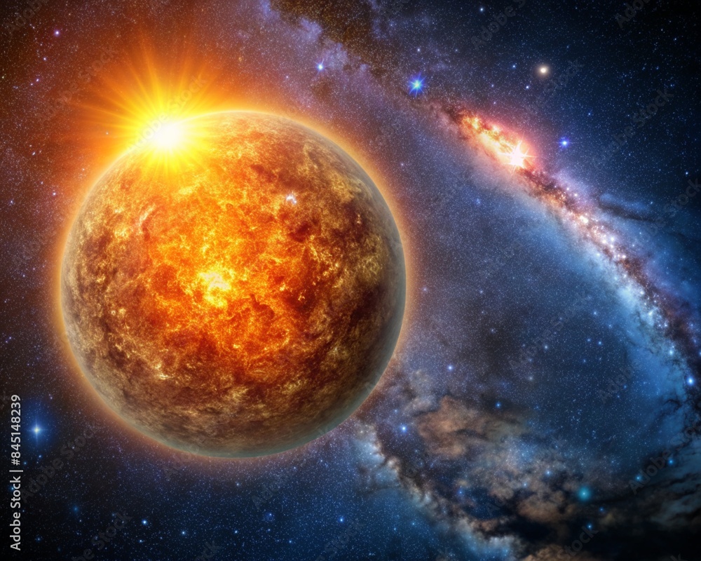 Obraz premium sun and planet in space