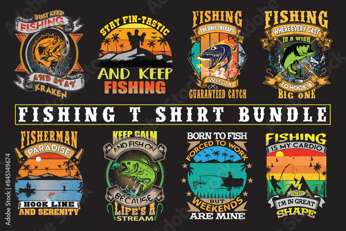 Fishing t shirt design Bundle,  Fishing t shirt print on demand  t-shirt graphic illustration, Fishing vector emblem
