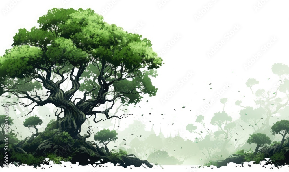 Obraz premium Ancient Tree in a Mystical Forest