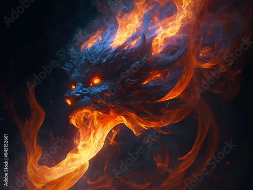 The flames seem to pulse with an otherworldly intensity, illuminating the darkness with a hypnotic effect.