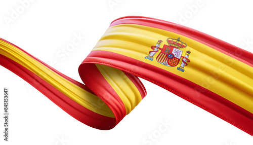 3d render isolated spanish flag ribbon