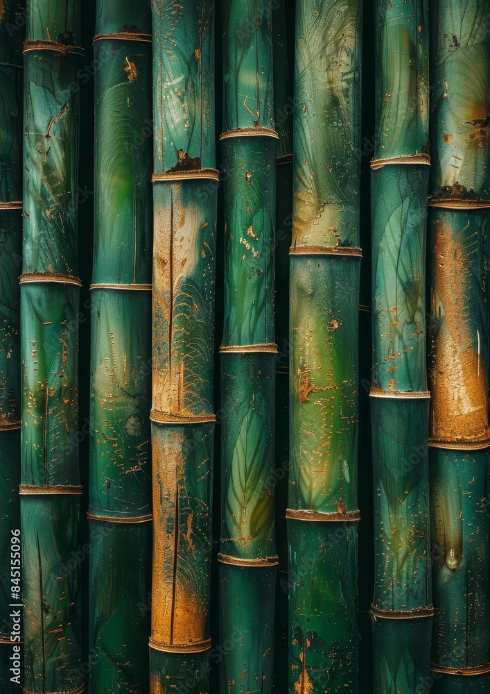 Close-up of green bamboo stems creating a peaceful and serene atmosphere. Ideal for nature-themed backgrounds or zen-inspired designs. Close-up of green bamboo stems creating a peaceful and serene atmosphere. Ideal for nature-themed backgrounds or zen-inspired designs.