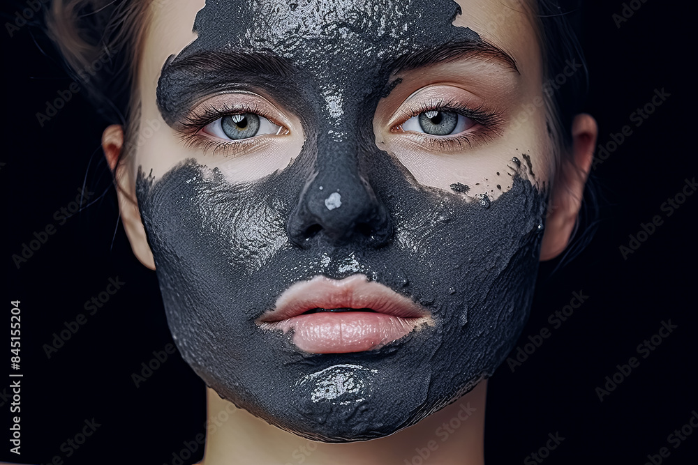 A woman with a black face mask on A woman with a black face mask on