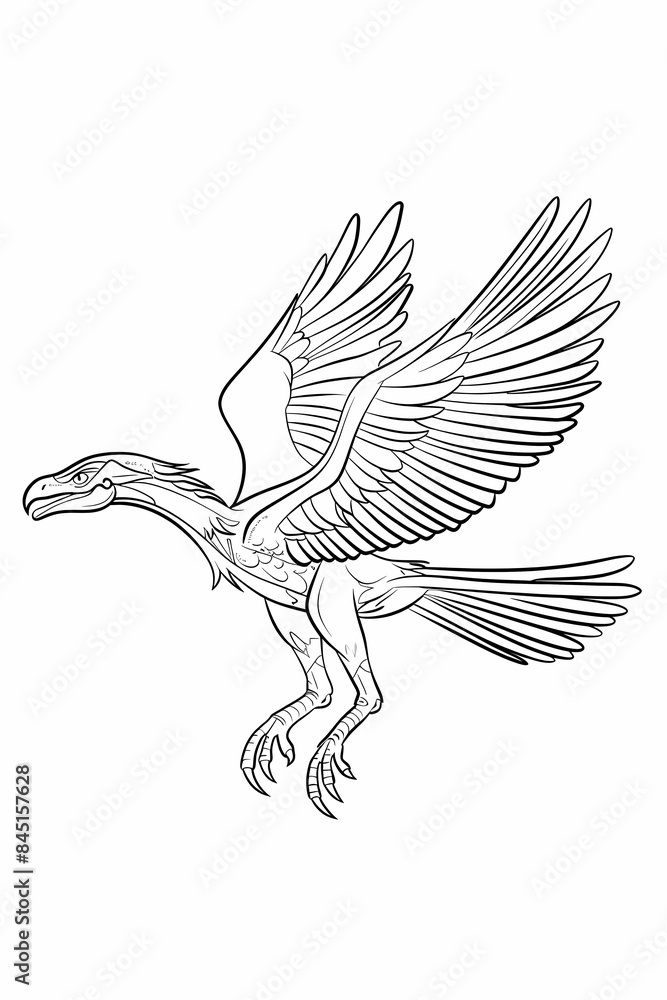 Obraz premium Dinosaur coloring page, cartoon style, white background, generative ai, generative, ai