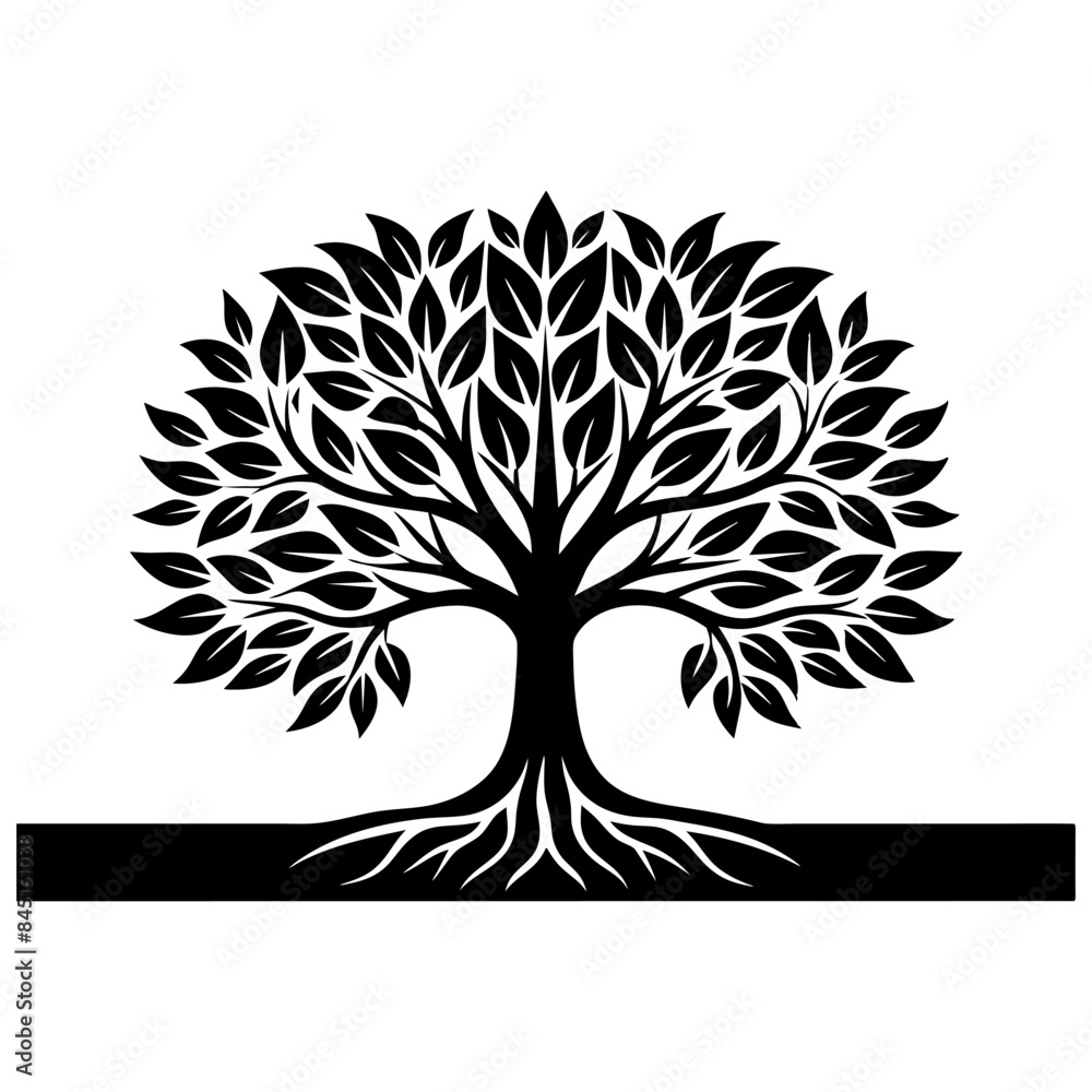 Obraz premium A silhouette flat tree icon illustration on white background 2
