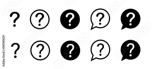 Question marks Icon. Bubble question icon. Question mark symbol on isolated white background. Set related to question marks.