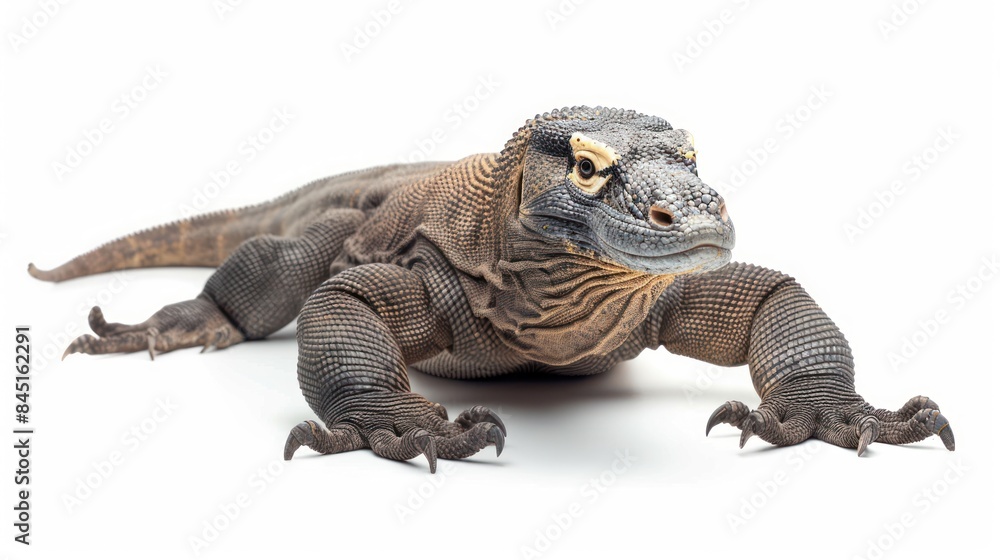 Fototapeta premium Komodo dragon isolated white background
