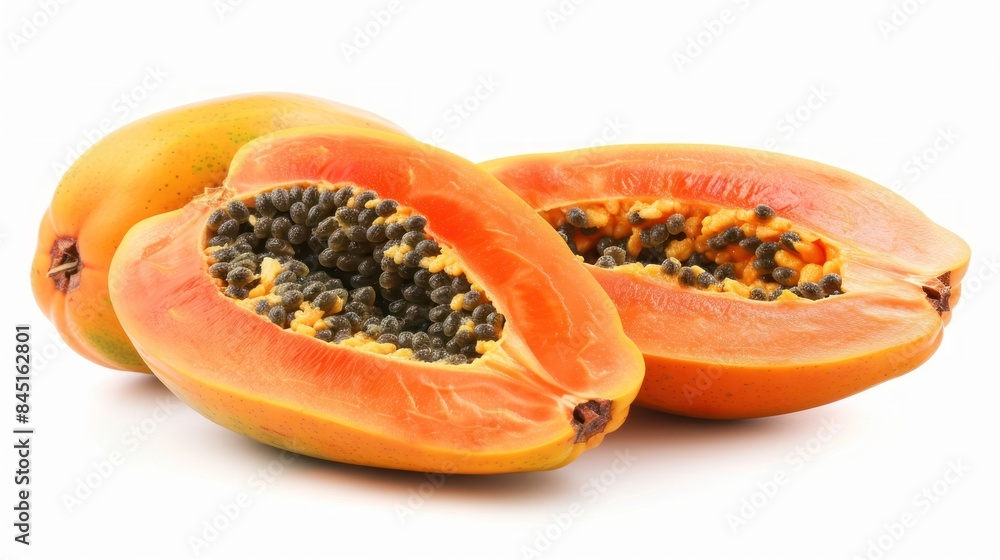 Papaya isolated white background Papaya isolated white background