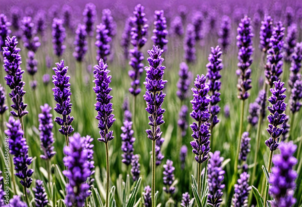 Obraz premium Purple green lavender field