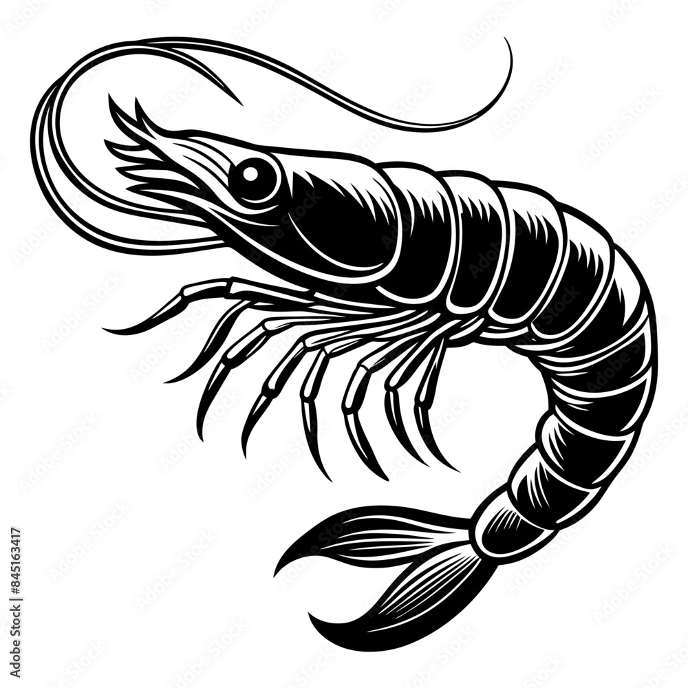 Shrimp silhouette vector illustration design4 Shrimp silhouette vector illustration design4