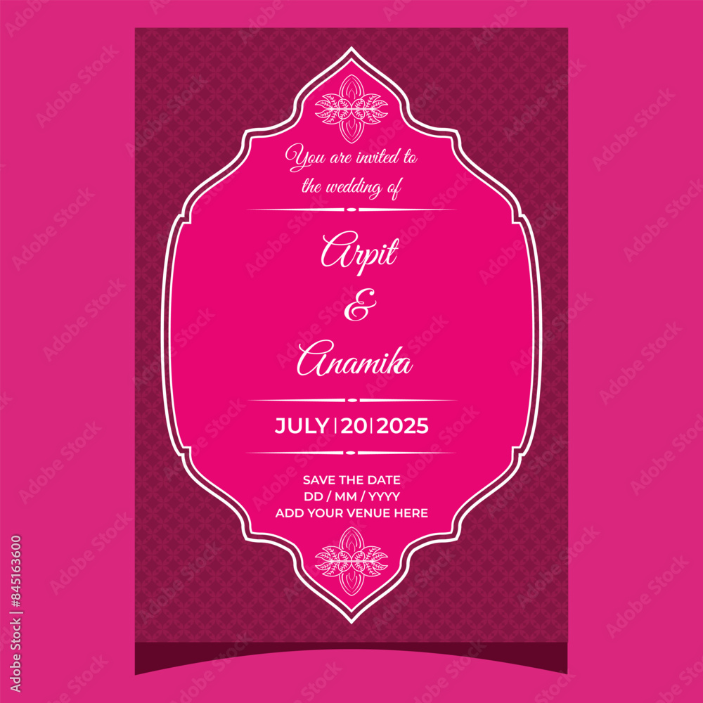 indian royal hindu wedding card invitation template design Stock Vector ...