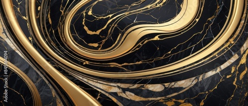 Panel kuchenny z motywem A black and gold marble texture background with swirling patterns