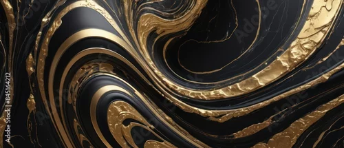 Panel kuchenny z motywem A black and gold marble texture background with swirling patterns