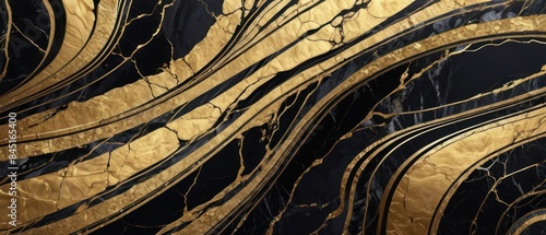 Panel kuchenny z motywem A black and gold marble texture background with swirling patterns