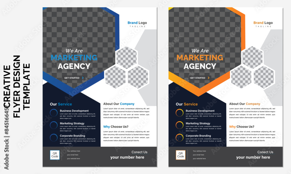 Modern Creative Corporate Business flyer template clean design Blue & Orange color Modern Creative Corporate Business flyer template clean design Blue & Orange color