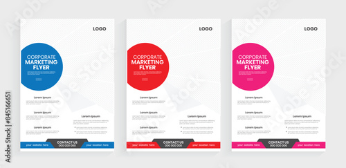New a4 flier design with editable eps-10 source file. Print marketing materials handouts, leaflets, or 
handout design.