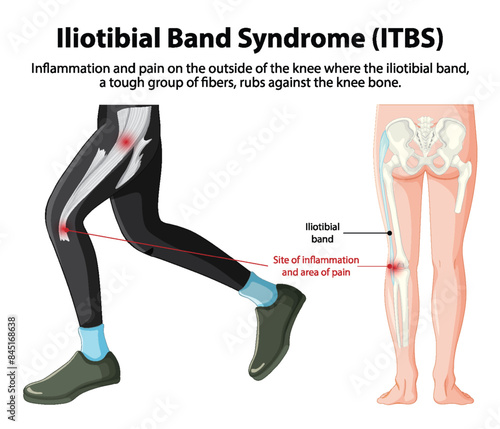 Depiction of ITBS pain and inflammation in knee