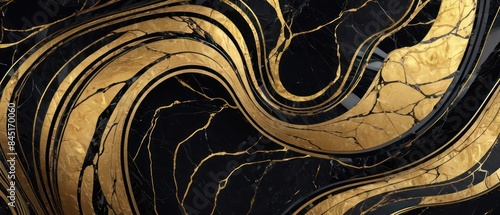 Panel kuchenny z motywem A black and gold marble texture background with swirling patterns