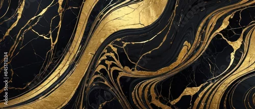 Panel kuchenny z motywem A black and gold marble texture background with swirling patterns