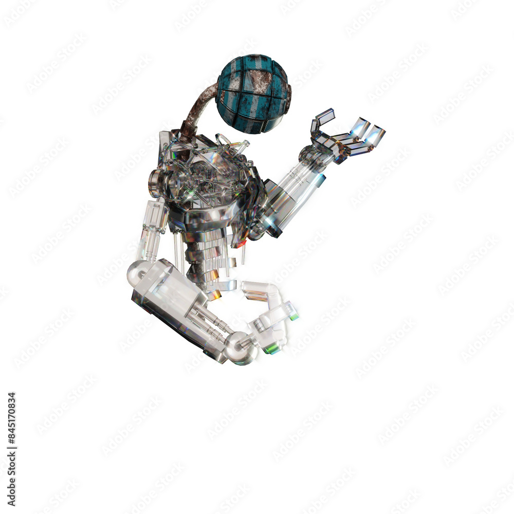 Naklejka premium 3d glass robot rendering