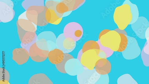 Wavy circles flying in different directions. Seamless loop