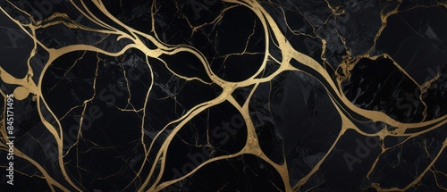 Panel kuchenny z motywem A black and gold marble texture background with swirling patterns