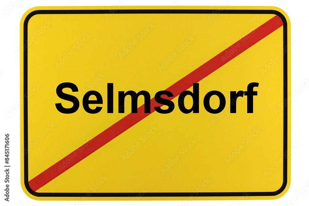 Illustration eines Ortsschildes der Gemeinde Selmsdorf in Mecklenburg-Vorpommern Illustration eines Ortsschildes der Gemeinde Selmsdorf in Mecklenburg-Vorpommern