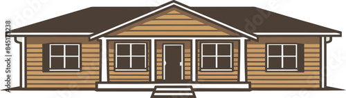 Vector Illustration of a Ranch-Style House