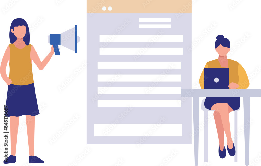 A girl is publishing the brand marketing file. A girl is publishing the brand marketing file.
