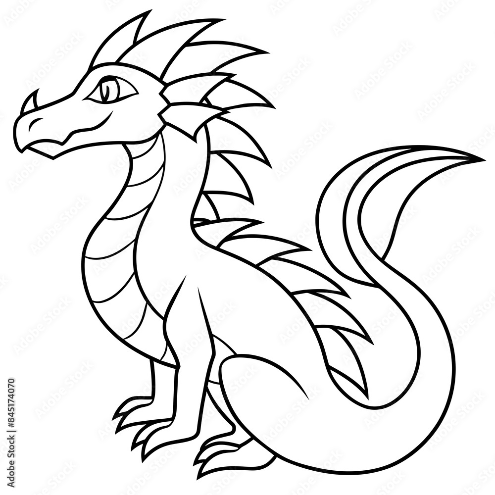 Fototapeta premium Tropical modern dragon vintage illustration - Vector design and illustration - Digital vector - Latest vector - Premium Victor