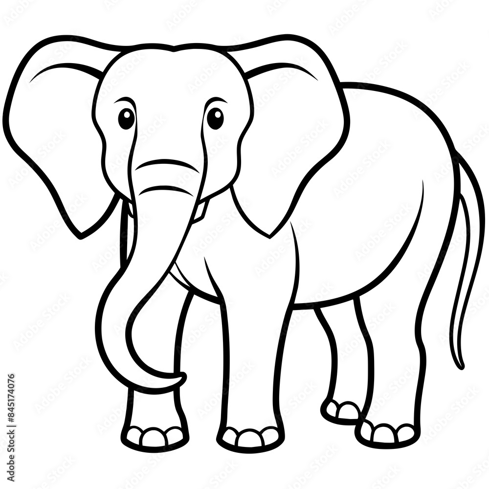 Fototapeta premium elephant cartoon isolated on white - Vector design and illustration - Digital vector - Latest vector - Premium Victor