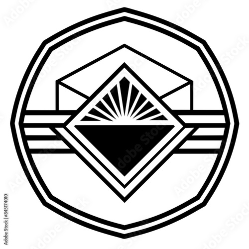 Unique retro logo design black and white shield - Vector design and illustration - Digital vector - Latest vector - Premium Victor