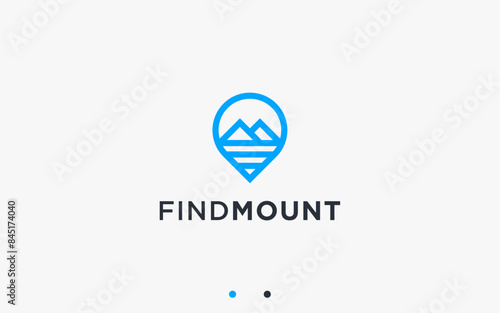 Free Download location with mountain logo design vector silhouette illustration - GFXLoad