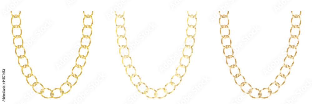 Black & gold chain link circle logo icon symbol. Seamless metal chainlink sign ornament ring shape border. Round Ring connect frame pattern. Vector illustration image. Isolated on white background. Black & gold chain link circle logo icon symbol. Seamless metal chainlink sign ornament ring shape border. Round Ring connect frame pattern. Vector illustration image. Isolated on white background.