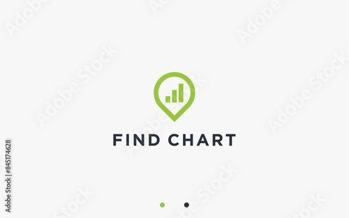 Free Download location with chart logo design vector silhouette illustration - GFXLoad