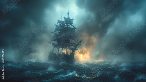 pirate ghosts in the scary sea