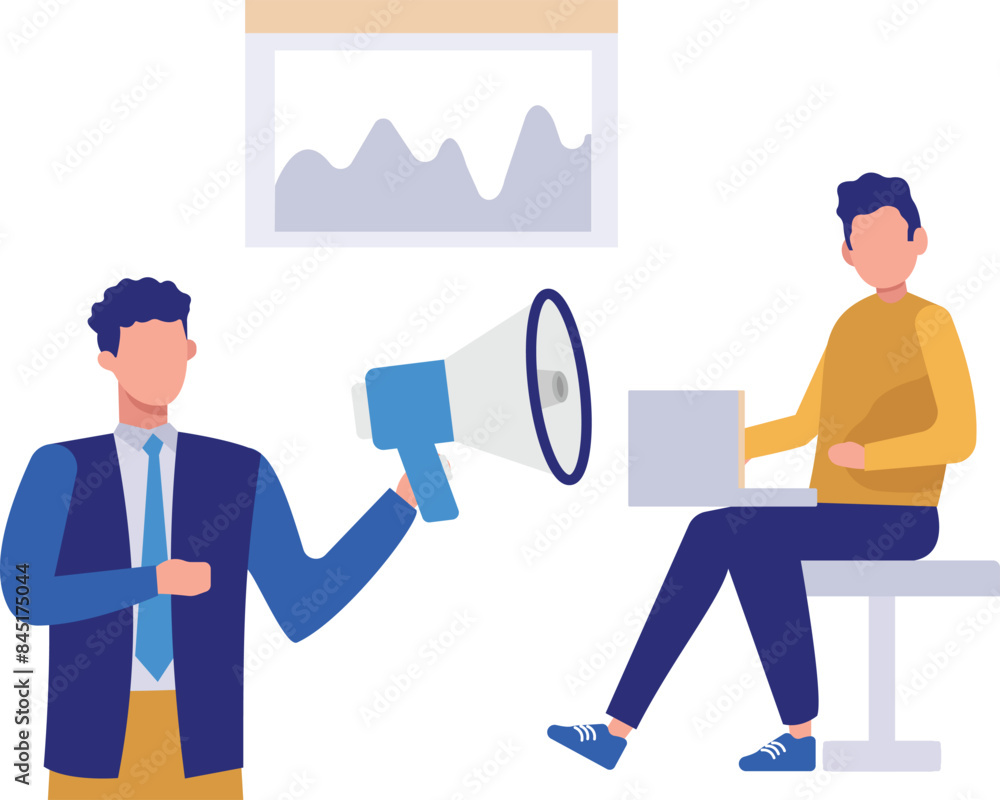 Fototapeta premium The boys are working on laptop.