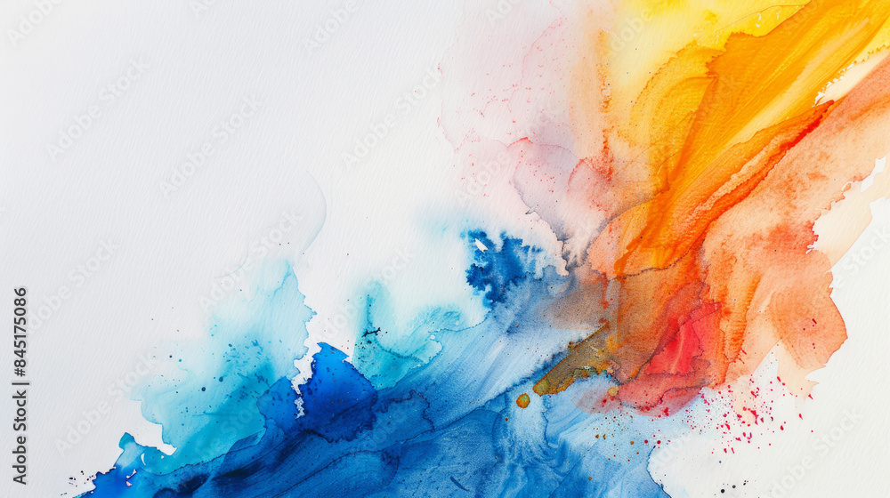 Fototapeta premium Colorful watercolor splashes background texture