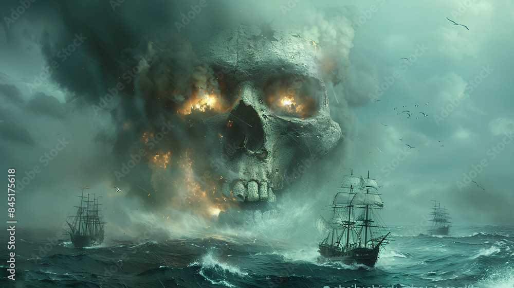 Obraz premium pirate ghosts in the scary sea