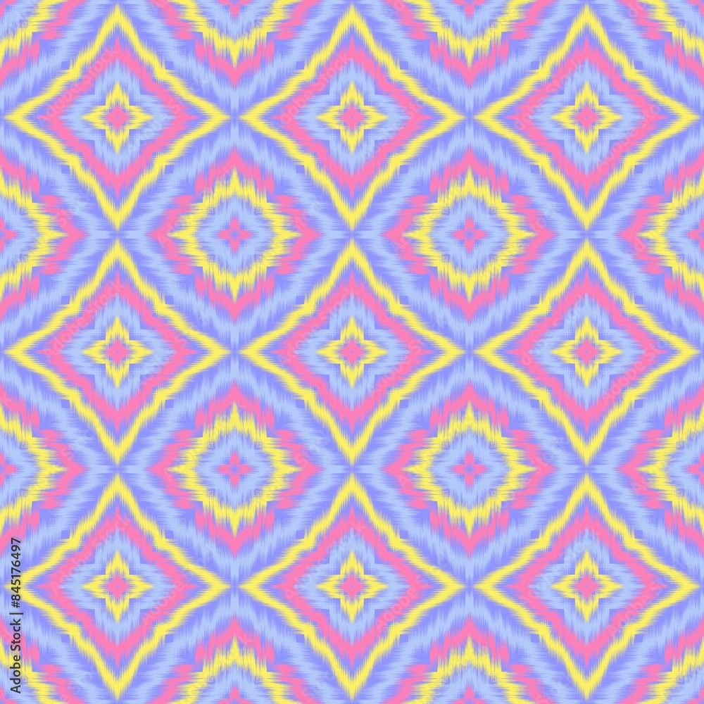 Seamless Ikat ethnic traditional Textile pattern geometric abstract folklore ornament Tribal ethnic illustration background design for print, clothing, scarf Seamless Ikat ethnic traditional Textile pattern geometric abstract folklore ornament Tribal ethnic illustration background design for print, clothing, scarf