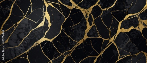 A black and gold marble texture background with swirling patterns