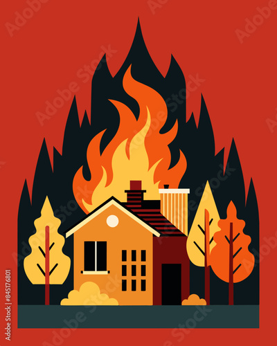 As wildfires ravaged entire communities some contractors increased the cost of fireresistant building materials making it financially burdensome for homeowners to rebuild.. Vector illustration